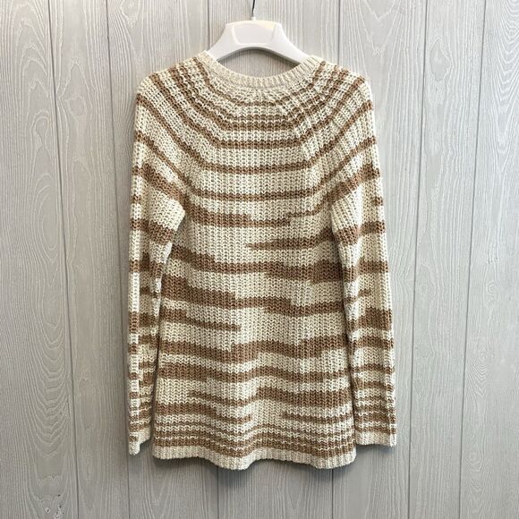 J Jill Cream Brown V-Neck Chunky Knit Sweater Small NWT - Picture 5 of 5